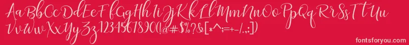 フォントadaline script   regular – 赤い背景にピンクのフォント