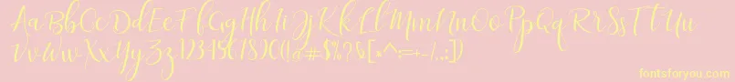 adaline script   regular Font – Yellow Fonts on Pink Background