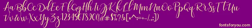 More about adaline script   regular Font adaline script   regular Font – Yellow Fonts on Purple Background