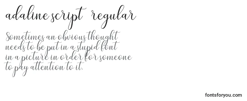 Schriftart Adaline script   regular