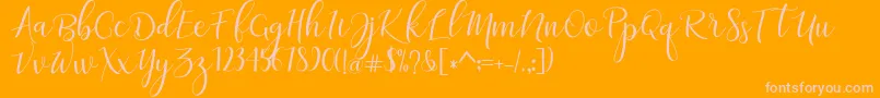 adaline script   regular-Schriftart – Rosa Schriften auf orangefarbenem Hintergrund