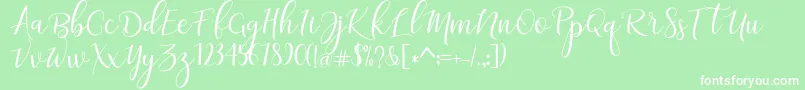 フォントadaline script   regular – 緑の背景に白い文字