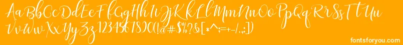 adaline script   regular-Schriftart – Weiße Schriften auf orangefarbenem Hintergrund