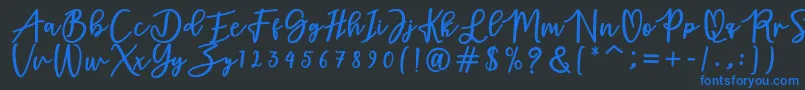 フォントadamd – 黒い背景に青い文字