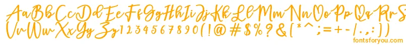 adamd-Schriftart – Orangefarbene Schriften auf weißem Hintergrund