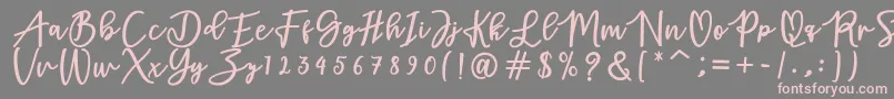 フォントadamd – 灰色の背景にピンクのフォント