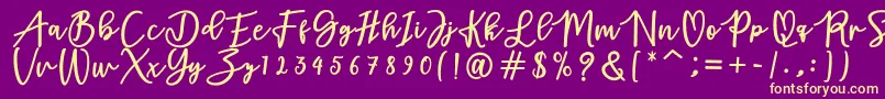 adamd-Schriftart – Gelbe Schriften auf violettem Hintergrund