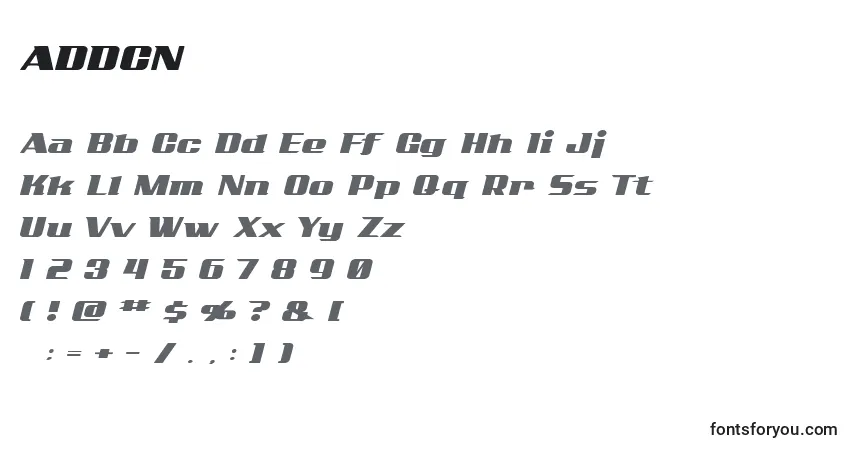 Fuente ADDCN    (118726) - alfabeto, números, caracteres especiales
