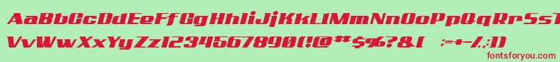 Czcionka ADDCN    – czerwone czcionki na zielonym tle