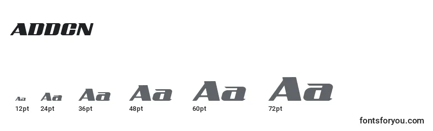 Размеры шрифта ADDCN    (118726)