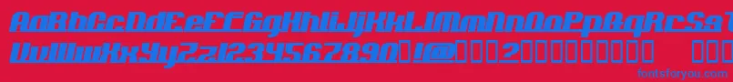ADDLN   -Schriftart – Blaue Schriften auf rotem Hintergrund