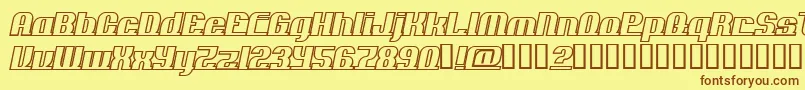 フォントADDLO    – 茶色の文字が黄色の背景にあります。