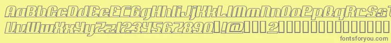 ADDLO   -Schriftart – Graue Schriften auf gelbem Hintergrund