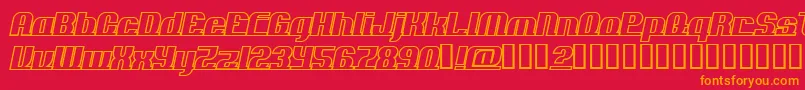 フォントADDLO    – 赤い背景にオレンジの文字