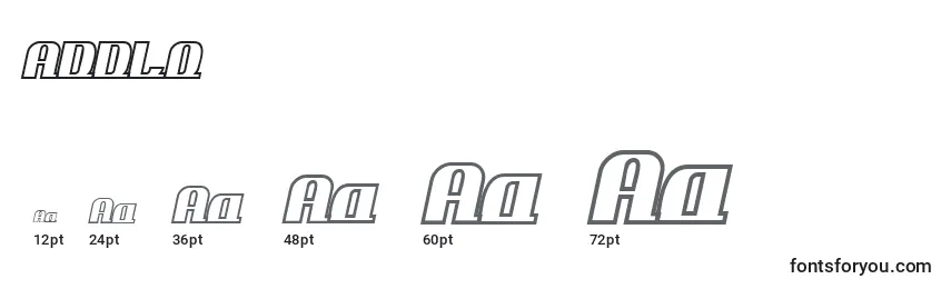 Größen der Schriftart ADDLO    (118728)