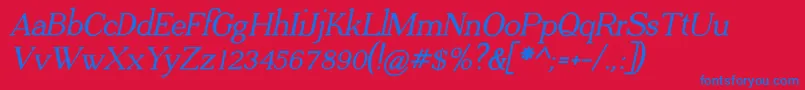 ADega Serif Bold Italic Font – Blue Fonts on Red Background