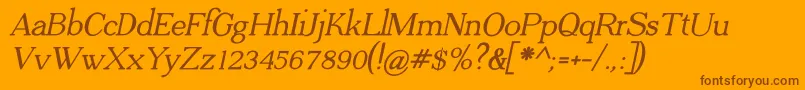 Fonte ADega Serif Bold Italic – fontes marrons em um fundo laranja