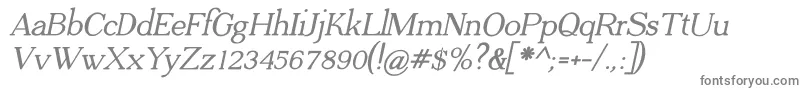 ADega Serif Bold Italic-fontti – harmaat kirjasimet valkoisella taustalla