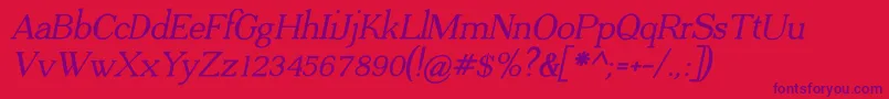 Fonte ADega Serif Bold Italic – fontes roxas em um fundo vermelho