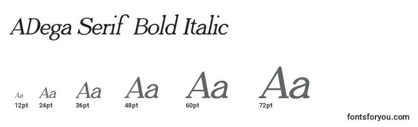 Größen der Schriftart ADega Serif Bold Italic
