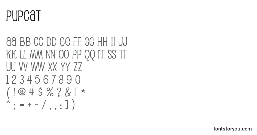 Шрифт Pupcat – алфавит, цифры, специальные символы