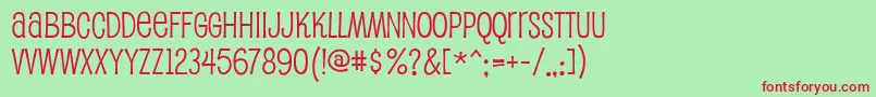 Pupcat Font – Red Fonts on Green Background