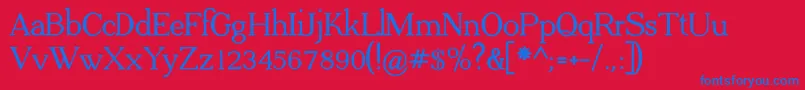 ADega Serif Bold-Schriftart – Blaue Schriften auf rotem Hintergrund