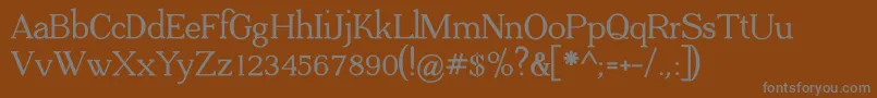 ADega Serif Bold-fontti – harmaat kirjasimet ruskealla taustalla