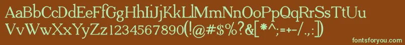 ADega Serif Bold-fontti – vihreät fontit ruskealla taustalla