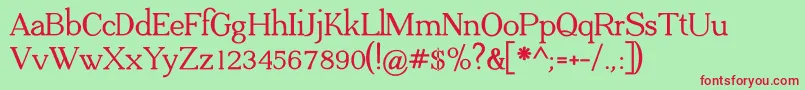 ADega Serif Bold-fontti – punaiset fontit vihreällä taustalla