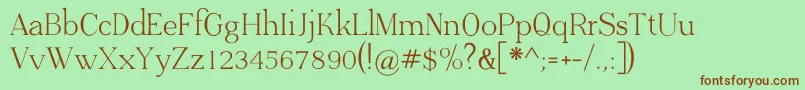 ADega Serif Regular-fontti – ruskeat fontit vihreällä taustalla
