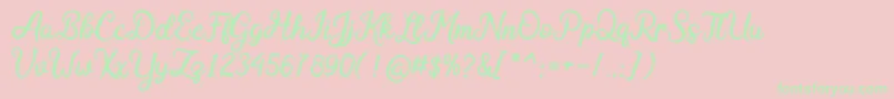 Adeghio Dafont Font – Green Fonts on Pink Background