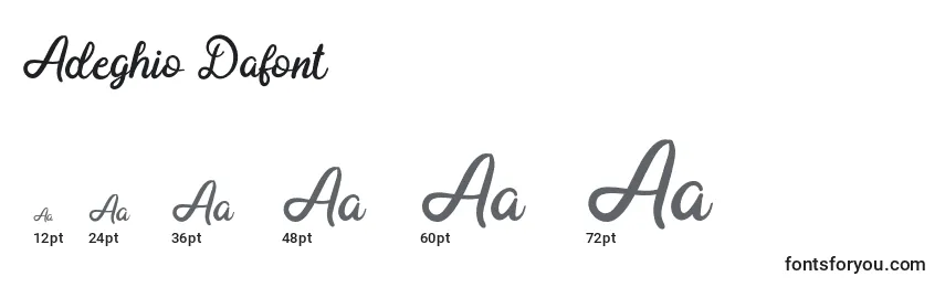 Adeghio Dafont Font Sizes
