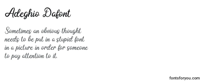 Review of the Adeghio Dafont Font
