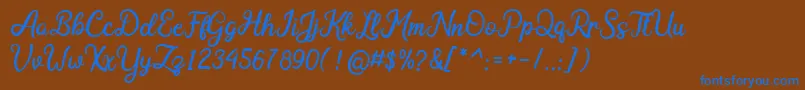 Шрифт Adeghio Dafont – синие шрифты на коричневом фоне