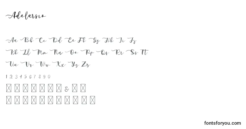 Schriftart Adelarsio – Alphabet, Zahlen, spezielle Symbole