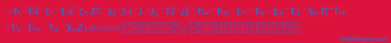 フォントAdelarsio – 赤い背景に青い文字