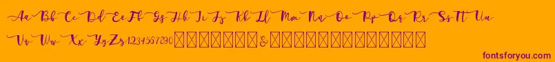 Adelarsio Font – Purple Fonts on Orange Background