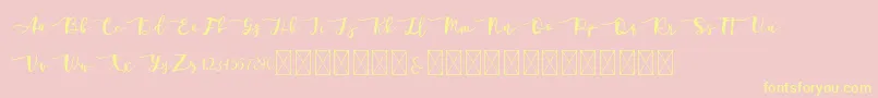 Adelarsio Font – Yellow Fonts on Pink Background
