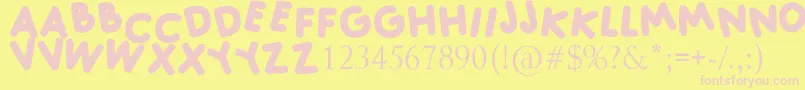 ADELIA Font – Pink Fonts on Yellow Background