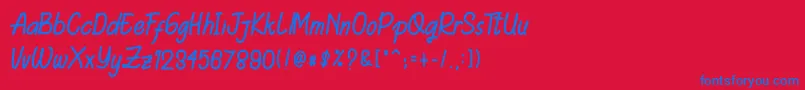 AdeliaShawn Font – Blue Fonts on Red Background