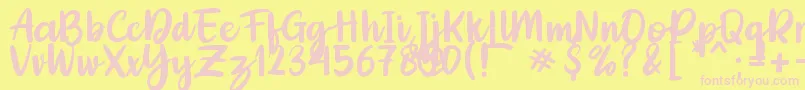 Adelica Brush Font – Pink Fonts on Yellow Background