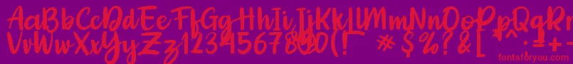 Adelica Brush-Schriftart – Rote Schriften auf violettem Hintergrund