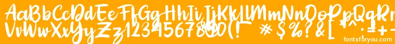 Adelica Brush-Schriftart – Weiße Schriften auf orangefarbenem Hintergrund