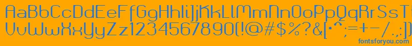 フォントOkolaksregular – オレンジの背景に青い文字