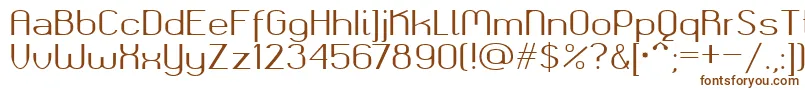 フォントOkolaksregular – 白い背景に茶色のフォント