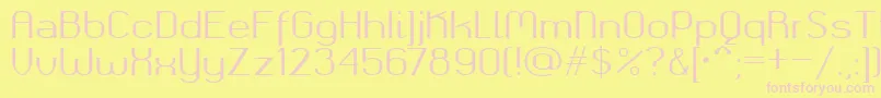 Okolaksregular-fontti – vaaleanpunaiset fontit keltaisella taustalla