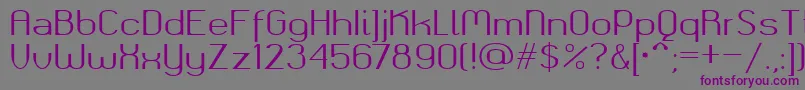 フォントOkolaksregular – 紫色のフォント、灰色の背景
