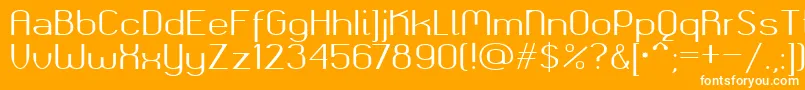 Okolaksregular-Schriftart – Weiße Schriften auf orangefarbenem Hintergrund