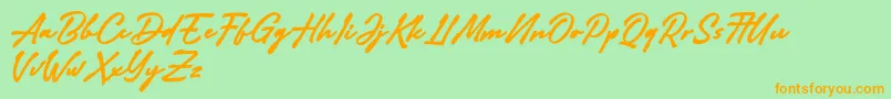 Adelina Camarie Font – Orange Fonts on Green Background